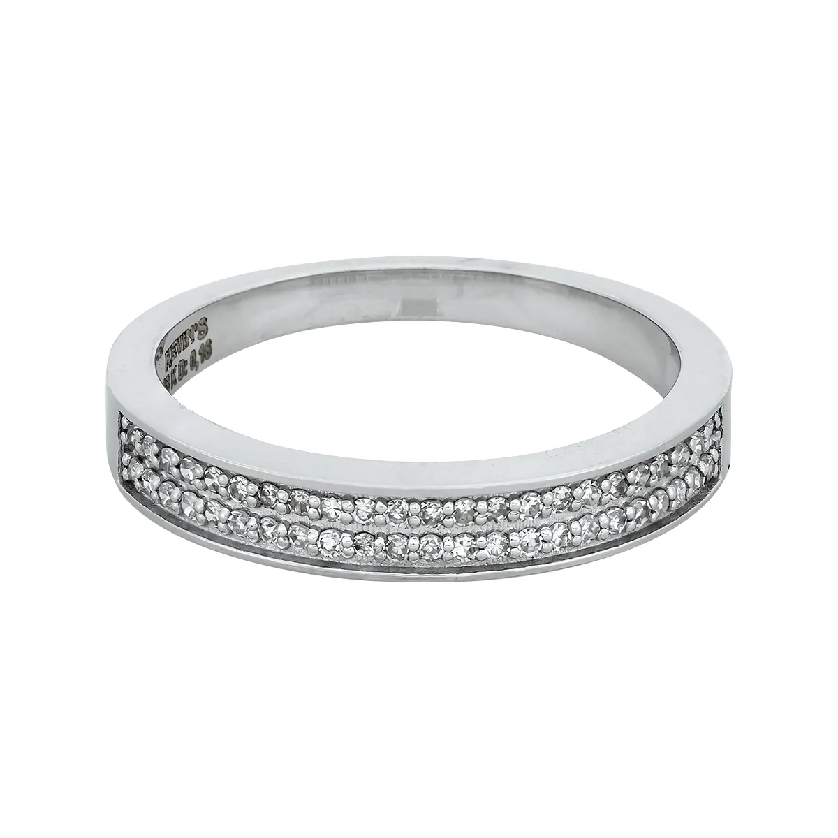 Argolla en oro blanco de 18 Kilates, con diamantes de 0.16 Ct