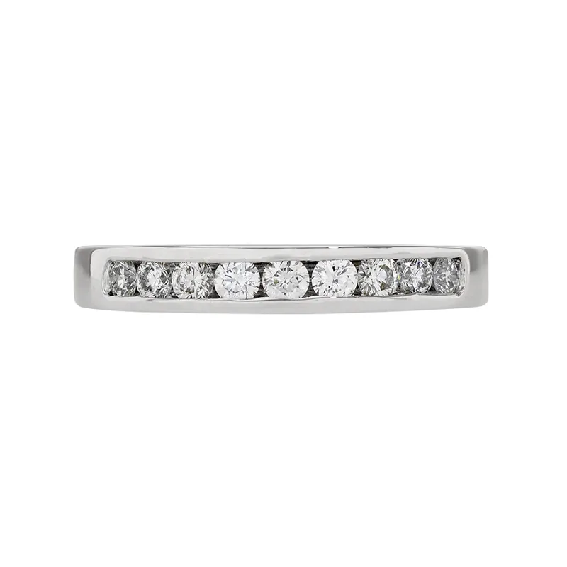 Argolla en oro blanco de 18 Kilates, Cintillo, con diamantes de 0.40 Ct