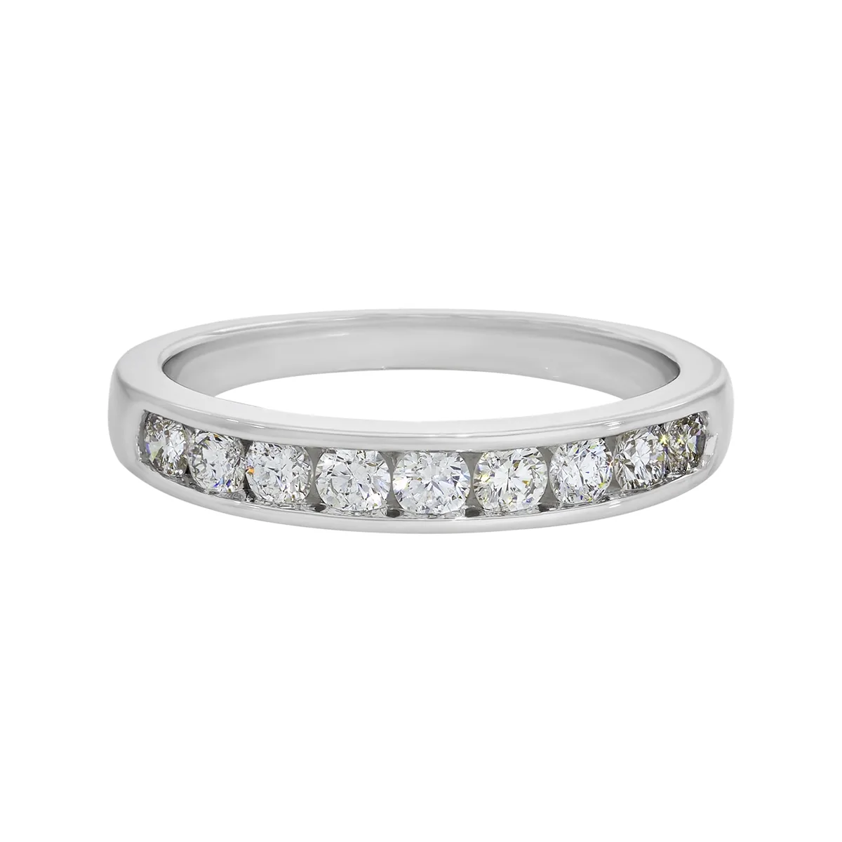 Argolla en oro blanco de 18 Kilates, Cintillo, con diamante de laboratorio de 0.50 Ct