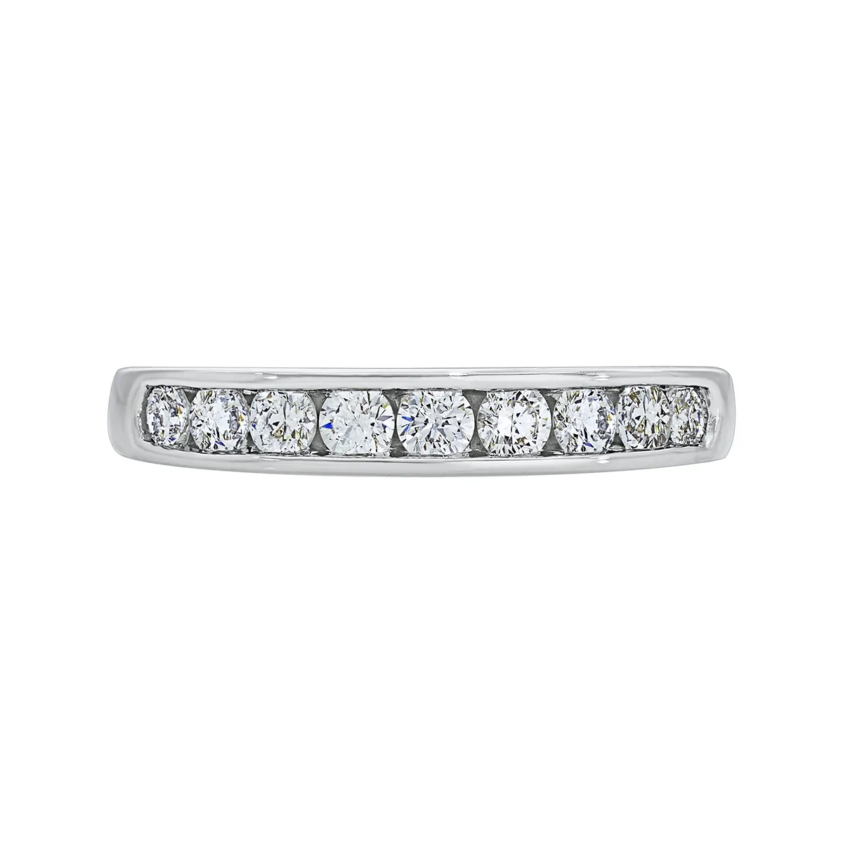 Argolla en oro blanco de 18 Kilates, Cintillo, con diamante de laboratorio de 0.50 Ct