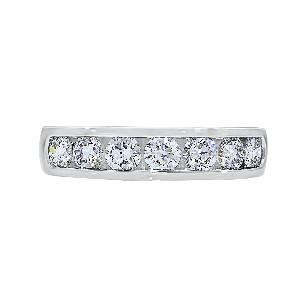 Argolla en oro blanco de 18 Kilates, Cintillo, con diamante de laboratorio de 1.00 Ct