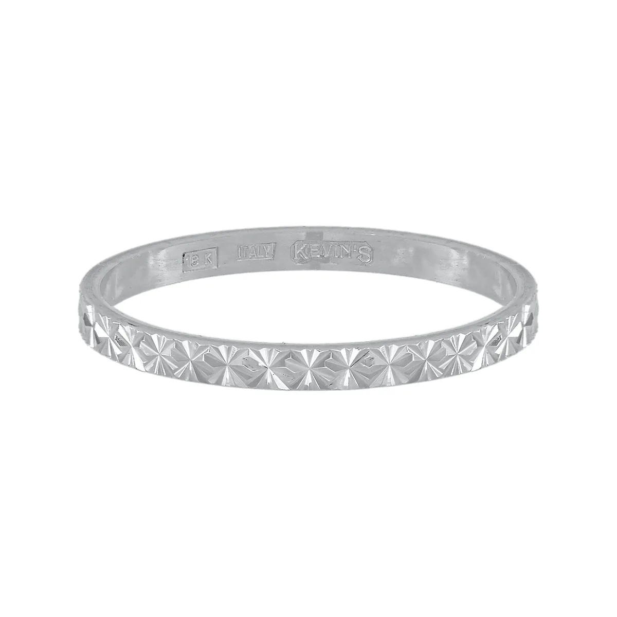 Argolla en oro blanco de 18 Kilates con visos, Plana, 1.50 mm. de ancho