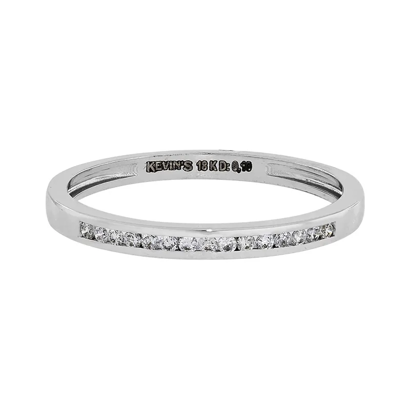 Argolla en oro blanco de 18 Kilates, Cintillo, con diamantes de 0.10 Ct