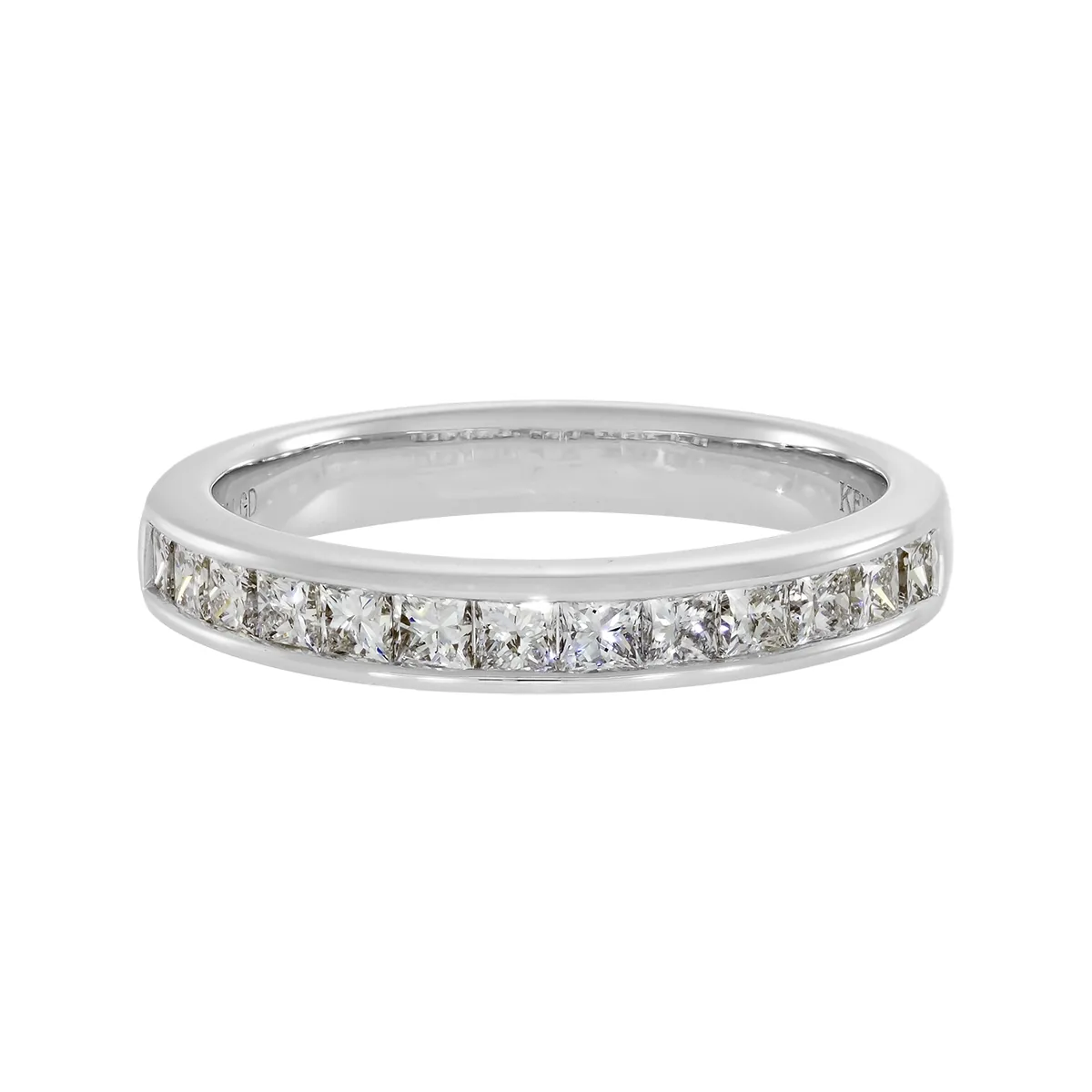 Argolla en oro blanco de 18 Kilates, Cintillo, con diamante de laboratorio de 0.55 Ct, 3 mm. de ancho