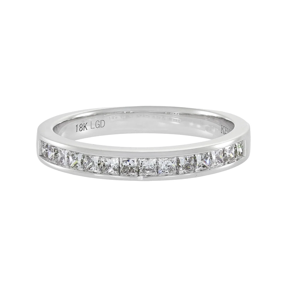 Argolla en oro blanco de 18 Kilates, Cintillo, con diamante de laboratorio de 0.35 Ct