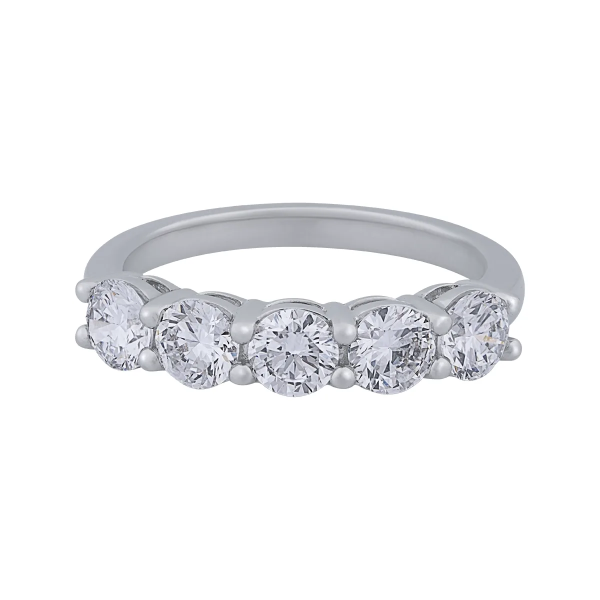 Argolla en oro blanco de 18 Kilates, Cintillo, con diamante de laboratorio de 1.50 Ct