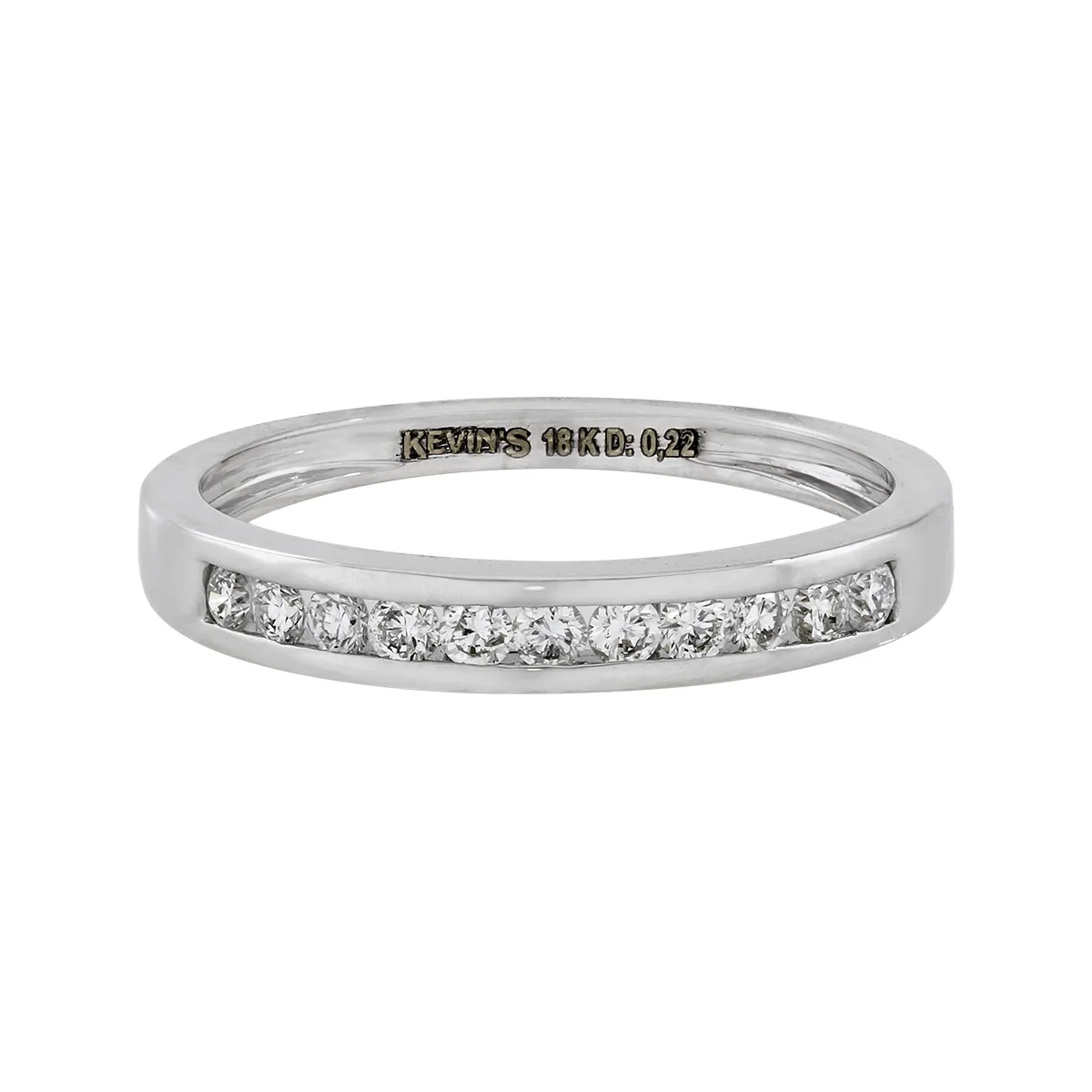 Argolla en oro blanco de 18 Kilates, Cintillo, con diamantes de 0.23 Ct