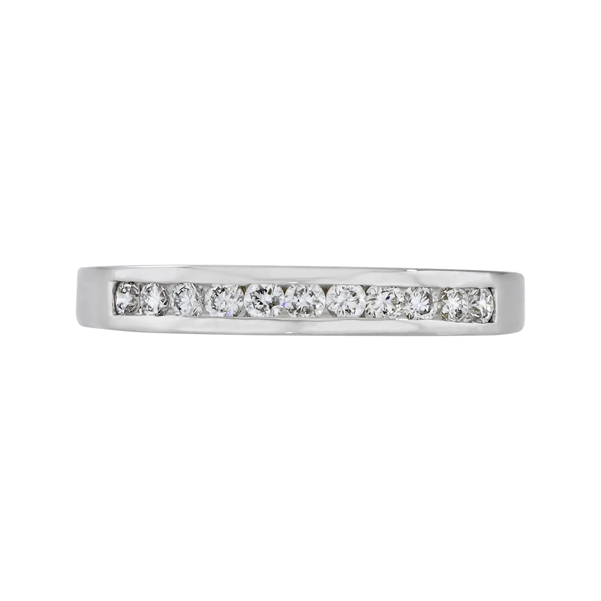 Argolla en oro blanco de 18 Kilates, Cintillo, con diamantes de 0.23 Ct