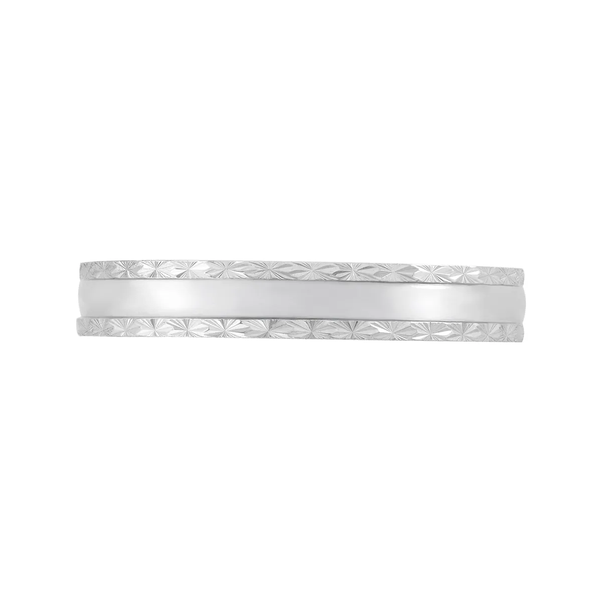 Argolla en oro blanco de 18 Kilates con visos, Plana, 4 mm. de ancho