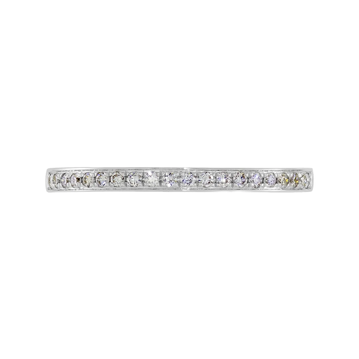 Argolla en oro blanco de 18 Kilates, Cintillo, con diamante de laboratorio de 0.10 Ct, 2 mm. de ancho