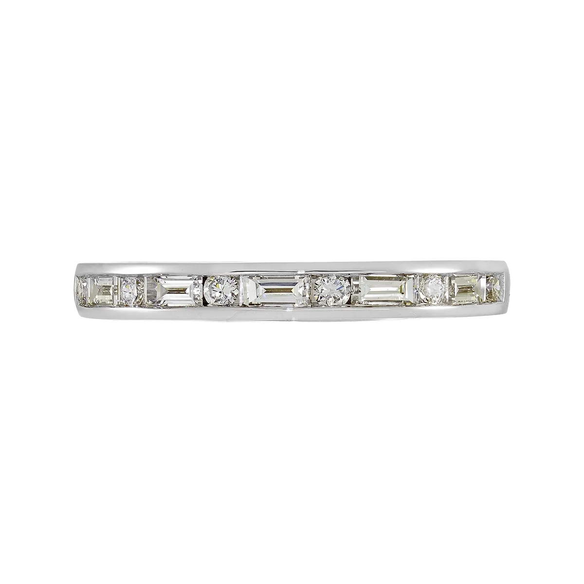 Argolla en oro blanco de 18 Kilates, Cintillo, con diamante de laboratorio de 0.35 Ct, 3 mm. de ancho