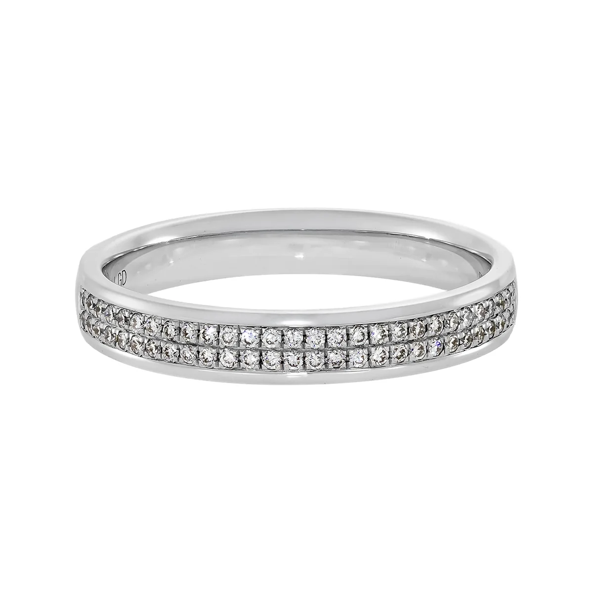 Argolla en oro blanco de 18 Kilates, con diamante de laboratorio de 0.15 Ct
