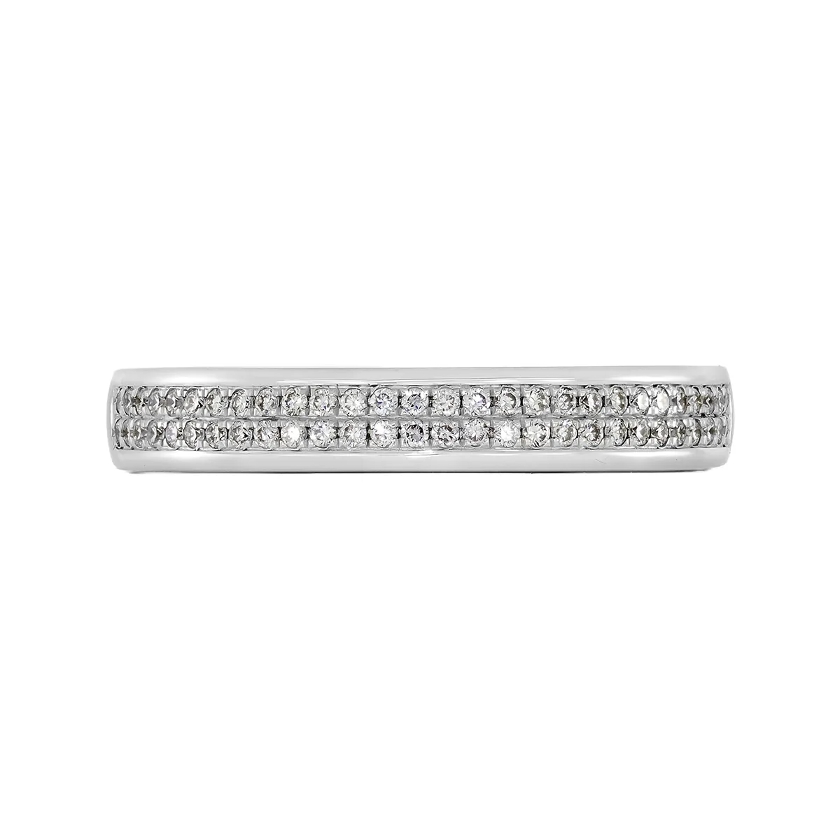 Argolla en oro blanco de 18 Kilates, con diamante de laboratorio de 0.15 Ct