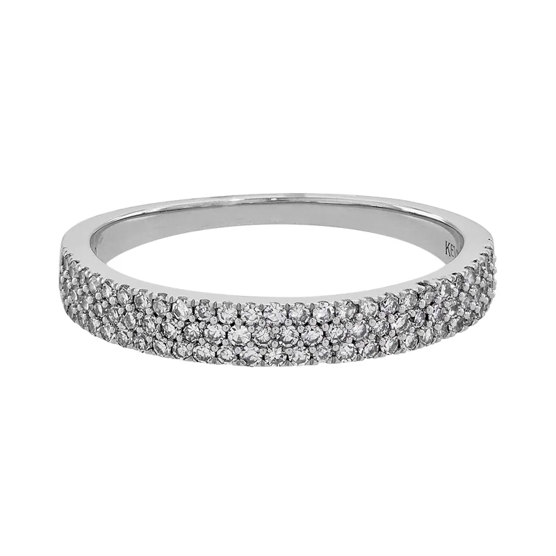 Argolla en oro blanco de 18 Kilates, con diamantes de 0.29 Ct