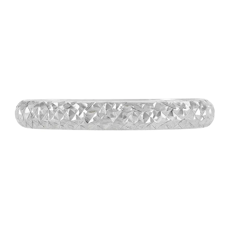 Argolla en oro blanco de 18 Kilates con visos, 1/2 caña, 3 mm. de ancho