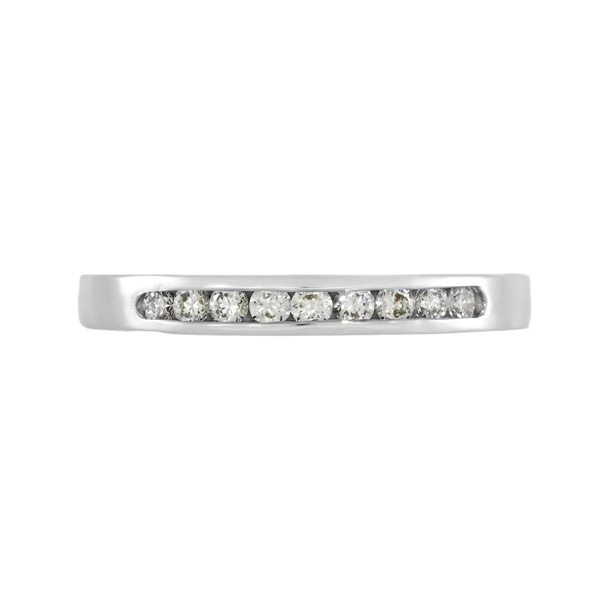 Argolla en oro blanco de 18 Kilates, Cintillo, con diamante de laboratorio de 0.20 Ct
