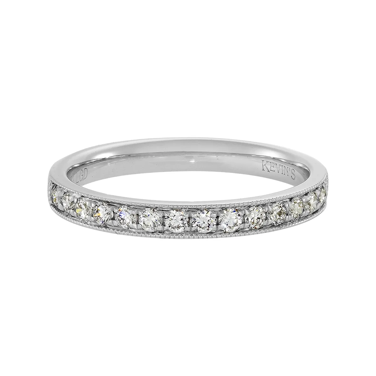 Argolla en oro blanco de 18 Kilates, Cintillo, con diamante de laboratorio de 0.25 Ct, 2.5 mm. de ancho