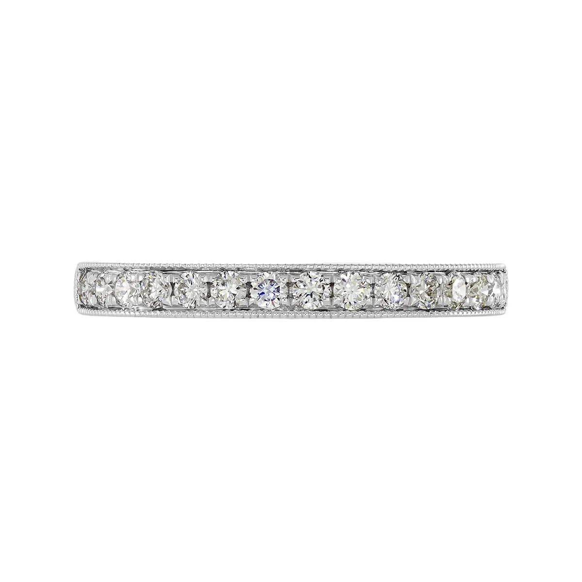 Argolla en oro blanco de 18 Kilates, Cintillo, con diamante de laboratorio de 0.25 Ct, 2.5 mm. de ancho