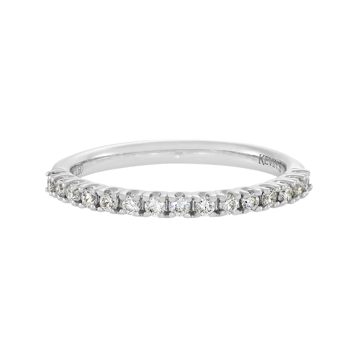 Argolla en oro blanco de 18 Kilates, Cintillo, con diamante de laboratorio de 0.22 Ct, 2 mm. de ancho