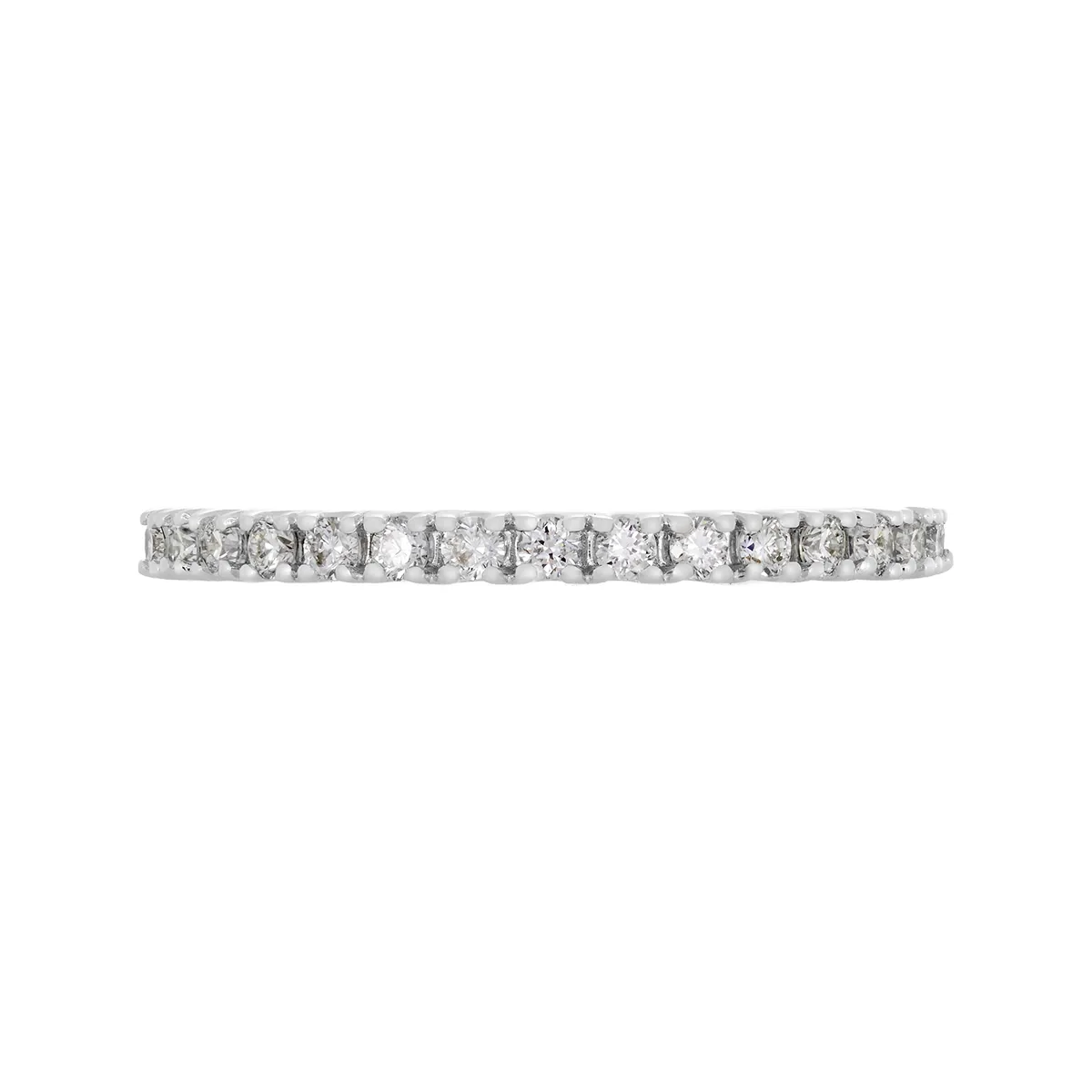 Argolla en oro blanco de 18 Kilates, Cintillo, con diamante de laboratorio de 0.22 Ct, 2 mm. de ancho