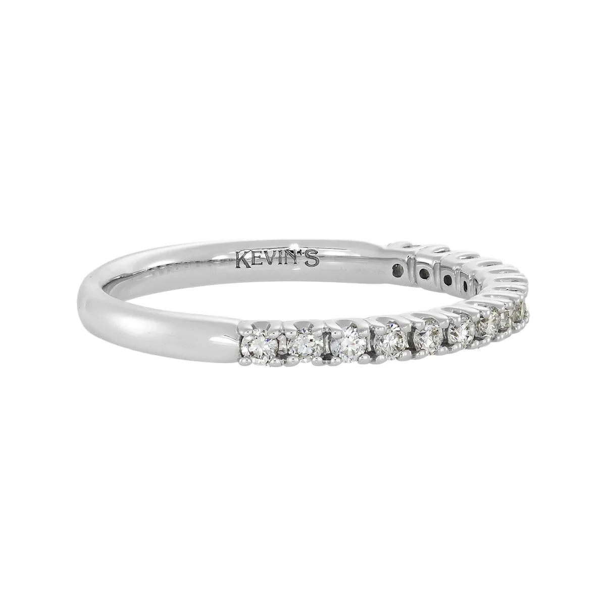 Argolla en oro blanco de 18 Kilates, Cintillo, con diamante de laboratorio de 0.22 Ct, 2 mm. de ancho