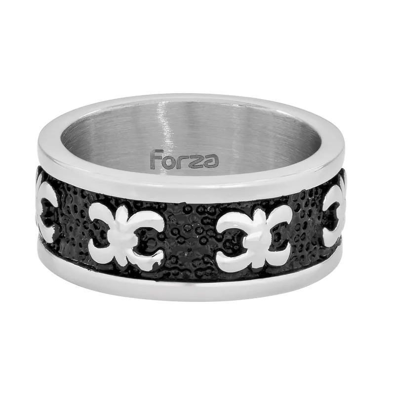 Argolla en acero, Plana, 9 mm. de ancho, de la coleccion Forza