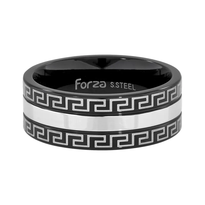 Argolla en acero, 1/2 caña, 8 mm. de ancho, de la coleccion Forza