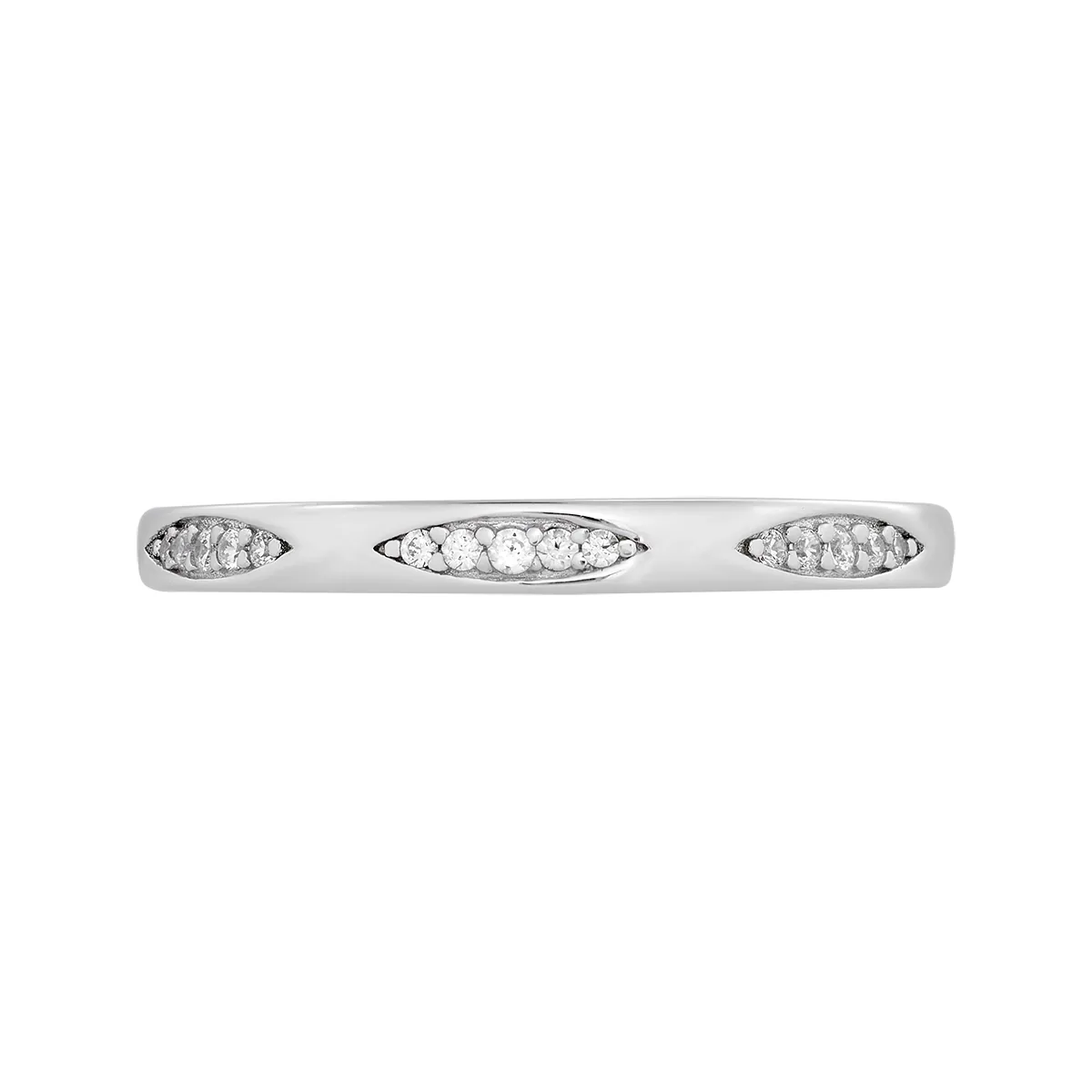 Argolla en plata Ley 925, con cristales, 2.50 mm. de ancho, de la coleccion Sueños