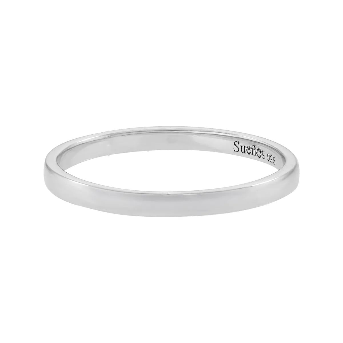 Argolla en plata Ley 925, Plana, 2 mm. de ancho, de la coleccion Sueños