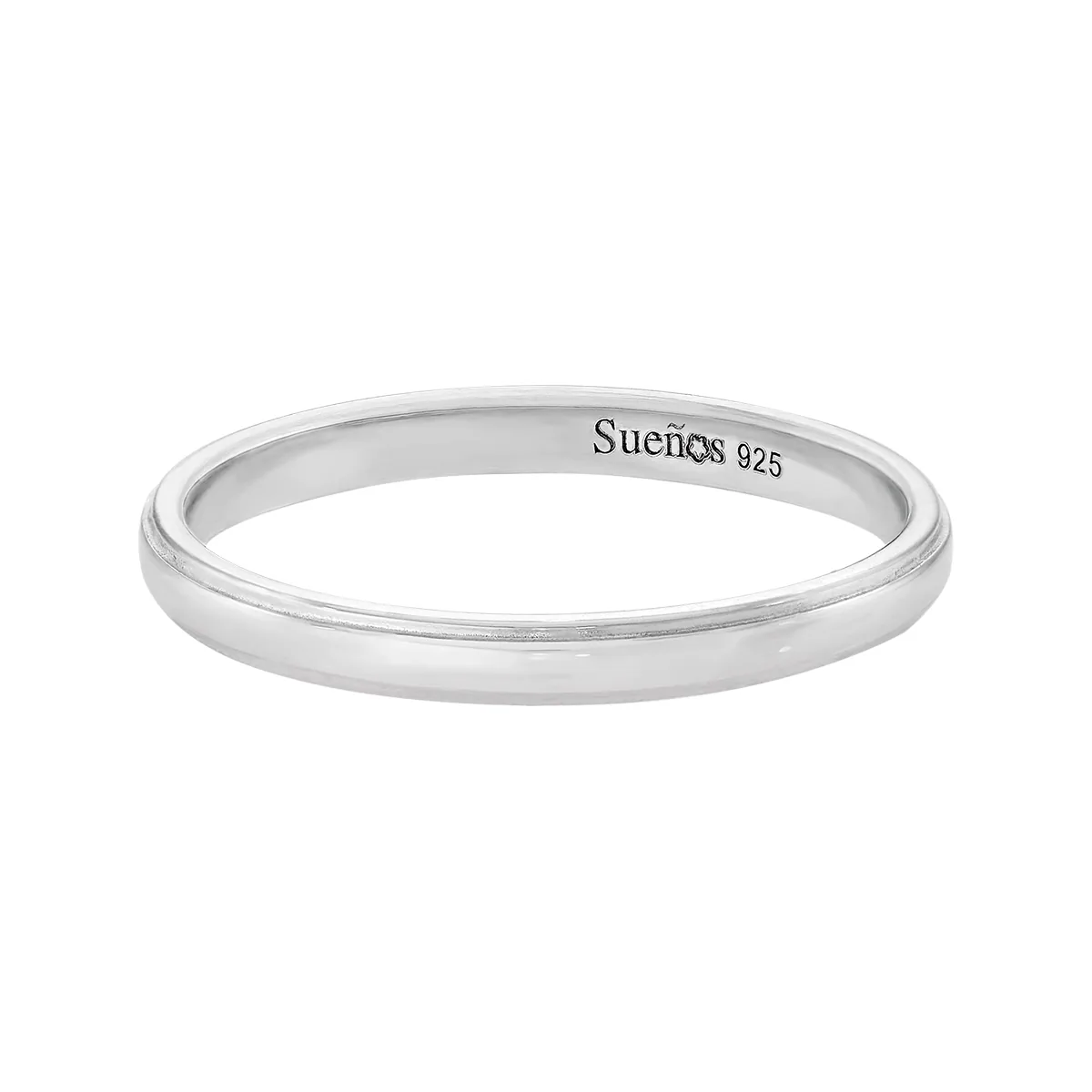 Argolla en plata Ley 925 con visos, Plana, 2.50 mm. de ancho, de la coleccion Sueños
