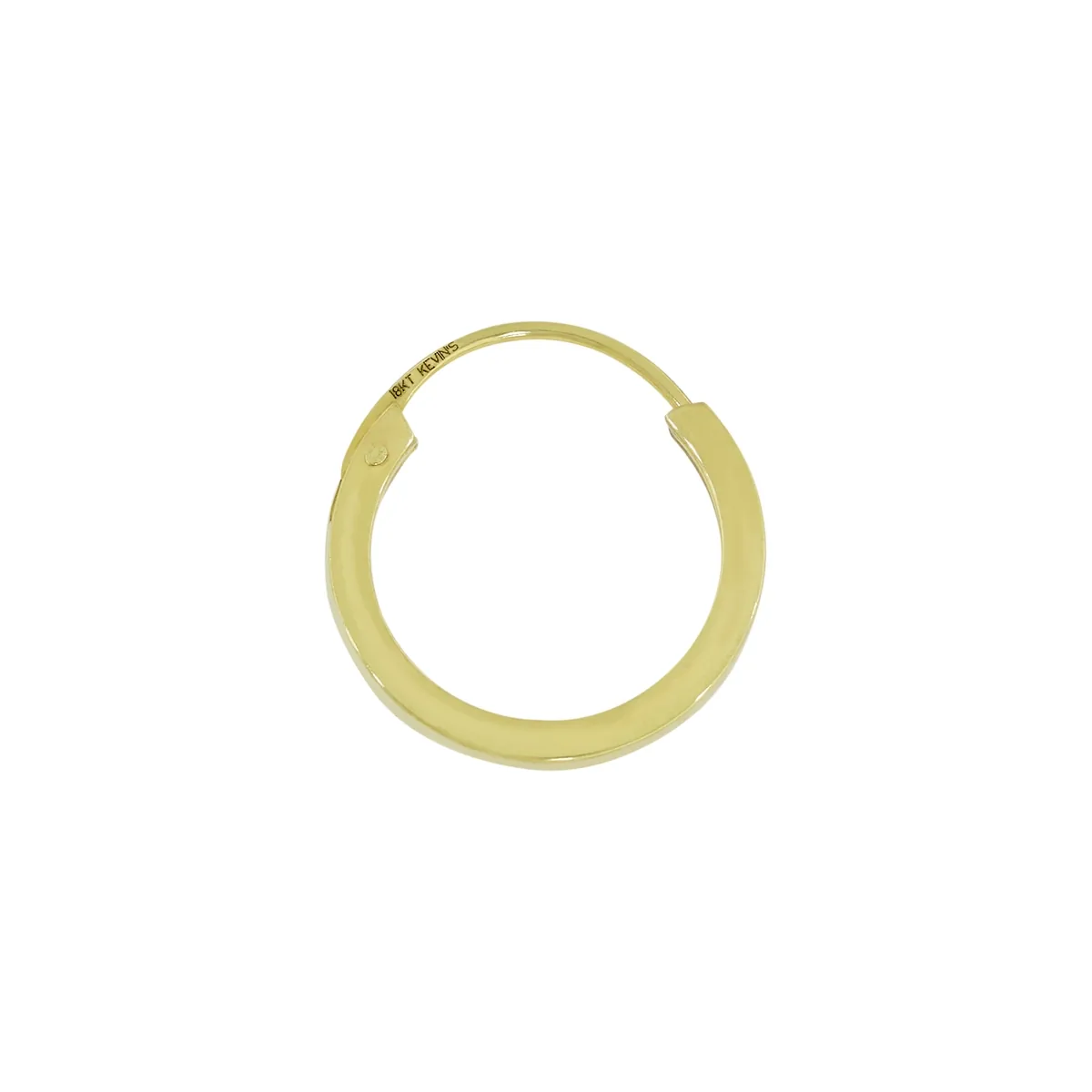 Candongas en oro amarillo de 18 Kilates, Plana, 1 mm. de ancho