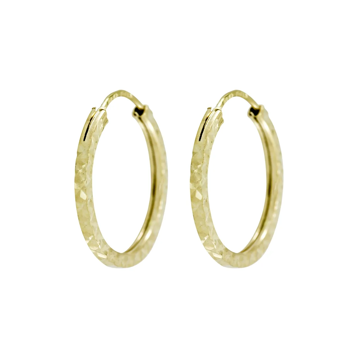 Candongas en oro amarillo de 18 Kilates con visos, Plana, 1 mm. de ancho