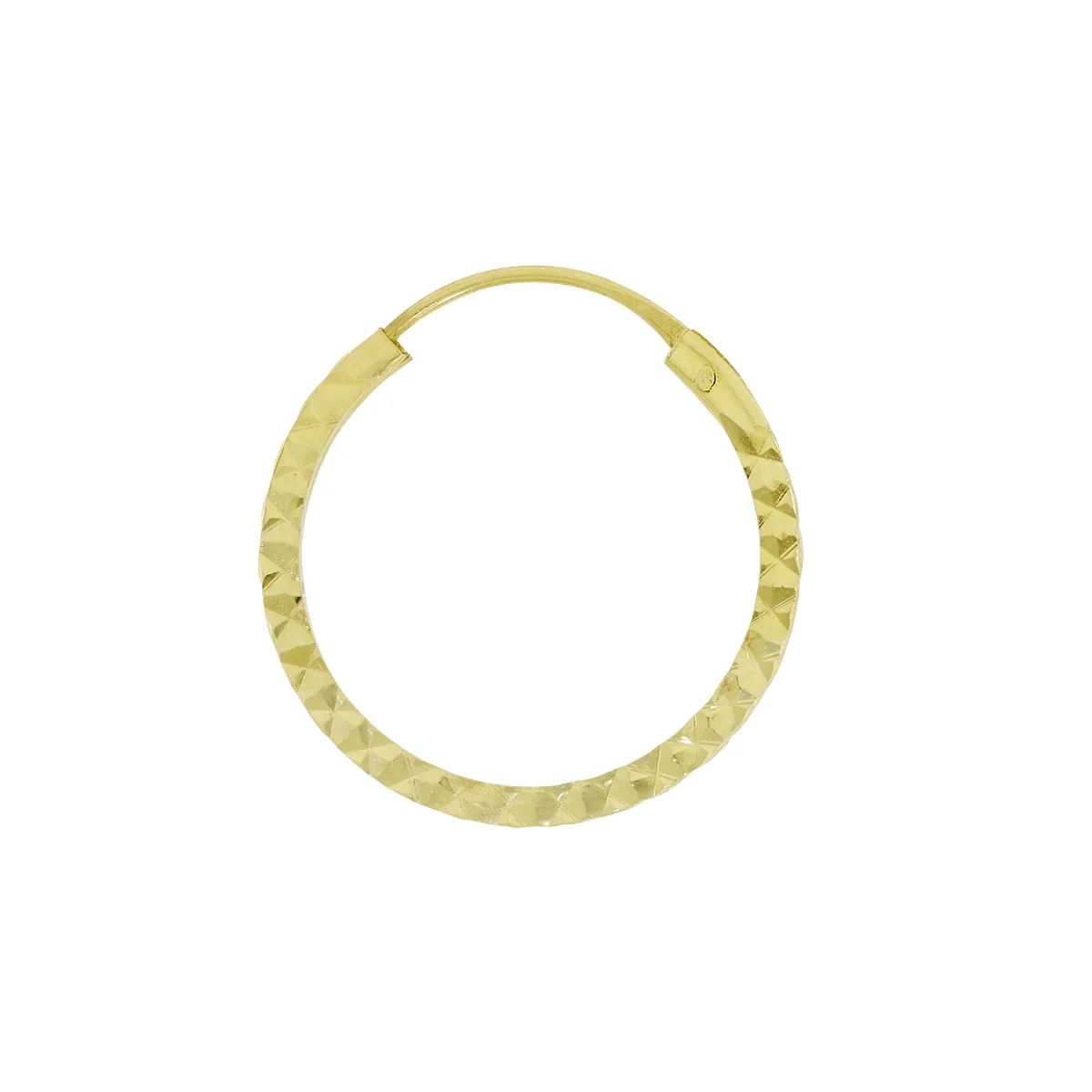 Candongas en oro amarillo de 18 Kilates con visos, Plana, 1 mm. de ancho