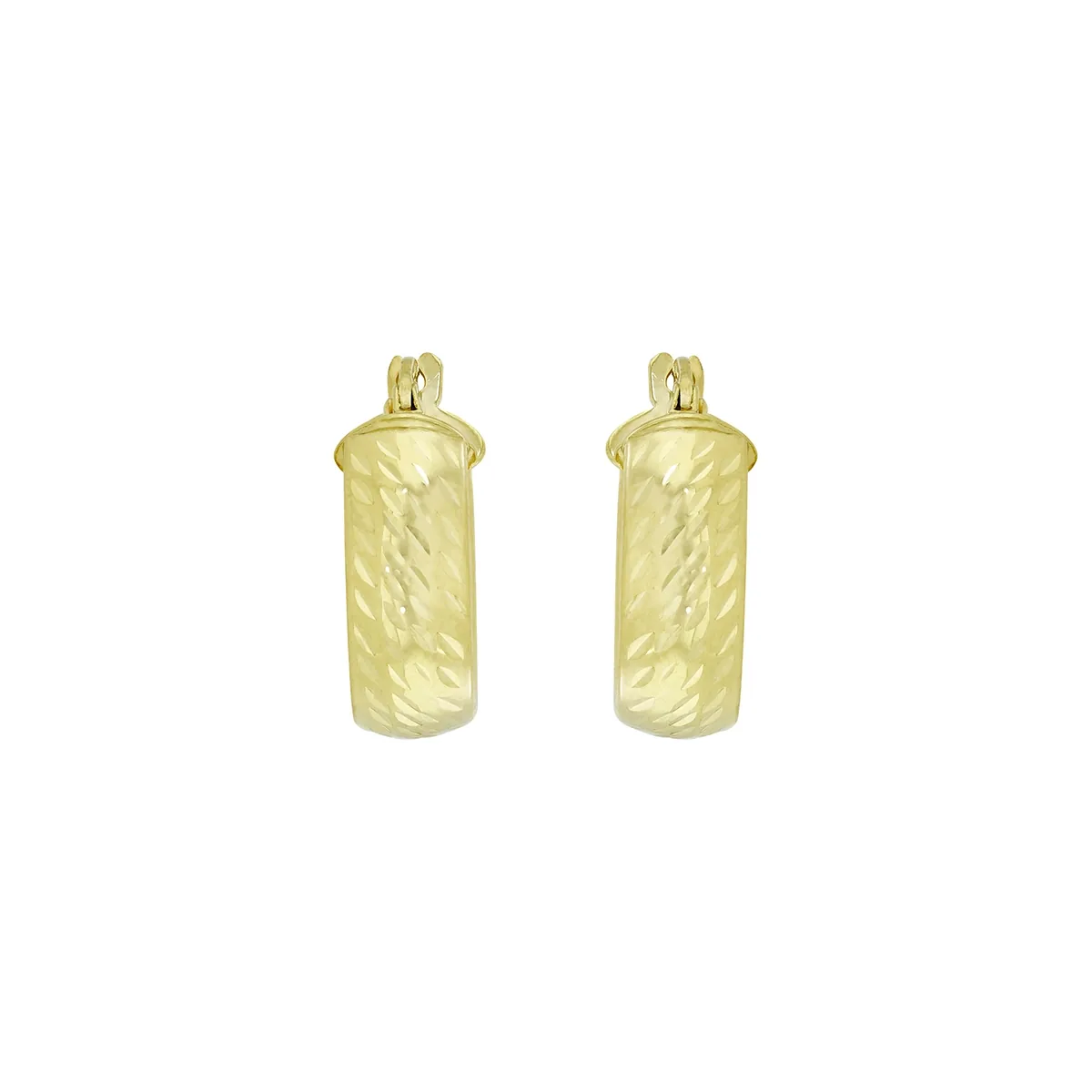 Candongas en oro amarillo de 18 Kilates con visos, 1/2 caña, 5 mm. de ancho