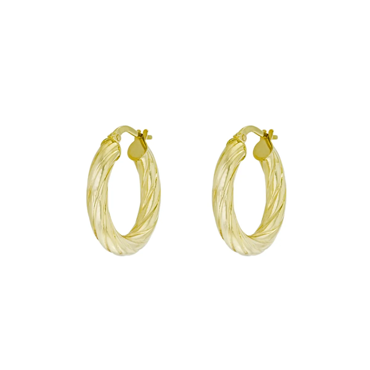 Candongas en oro amarillo de 18 Kilates, Melcocha, 3.50 mm. de ancho