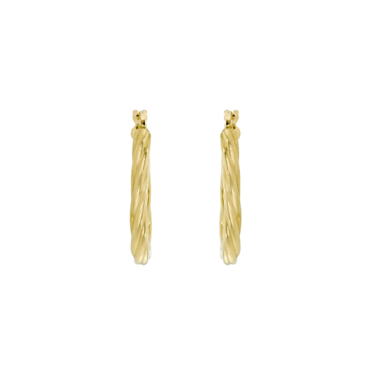 Candongas en oro amarillo de 18 Kilates, Melcocha, 3 mm. de ancho