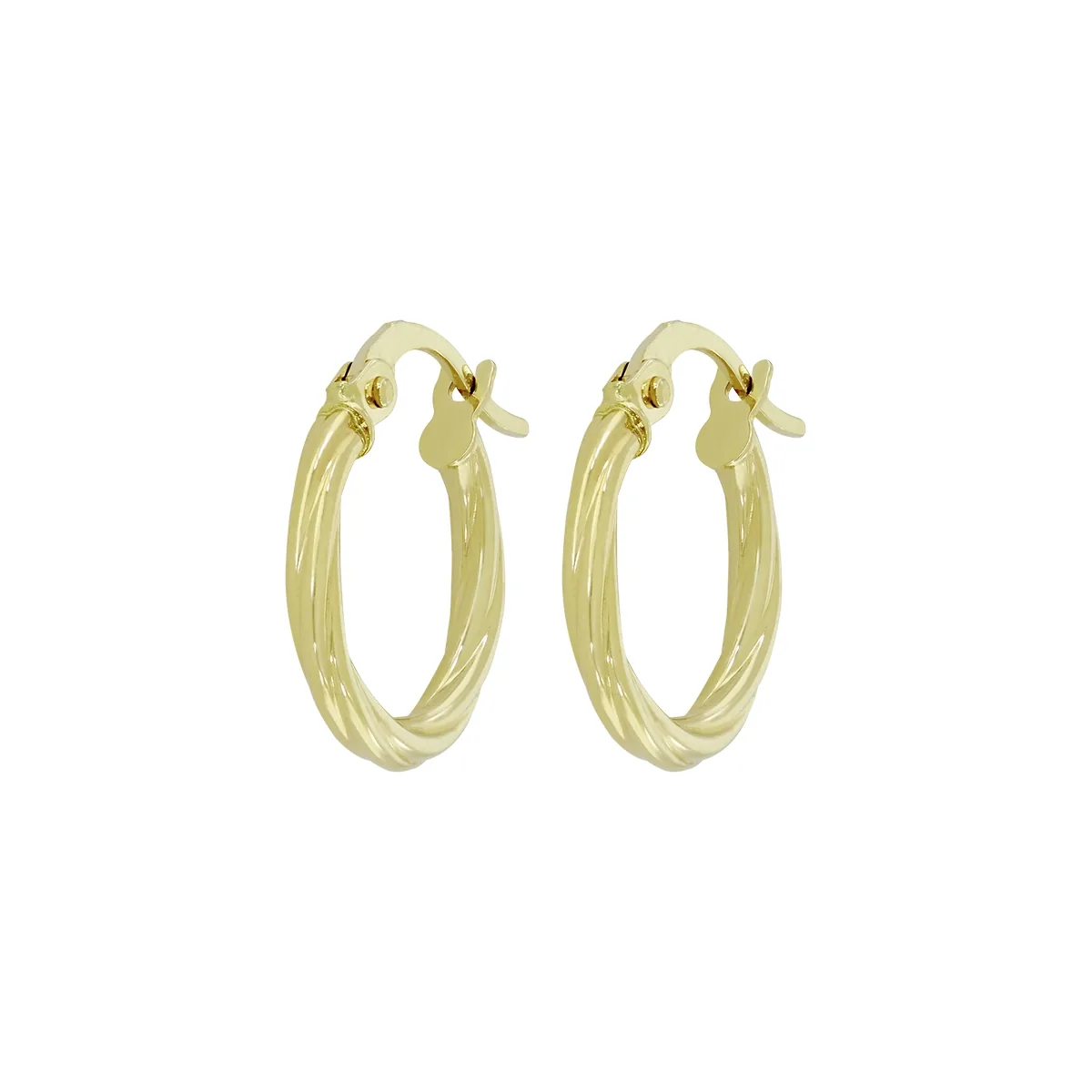Candongas en oro amarillo de 18 Kilates, Melcocha, 2 mm. de ancho