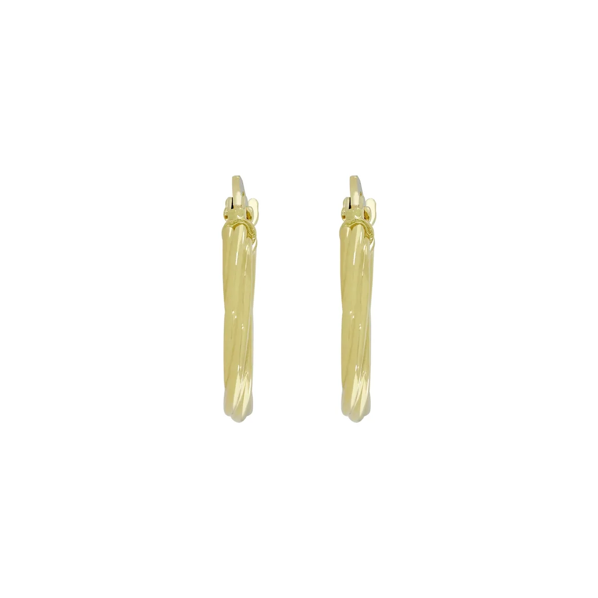 Candongas en oro amarillo de 18 Kilates, Melcocha, 2 mm. de ancho