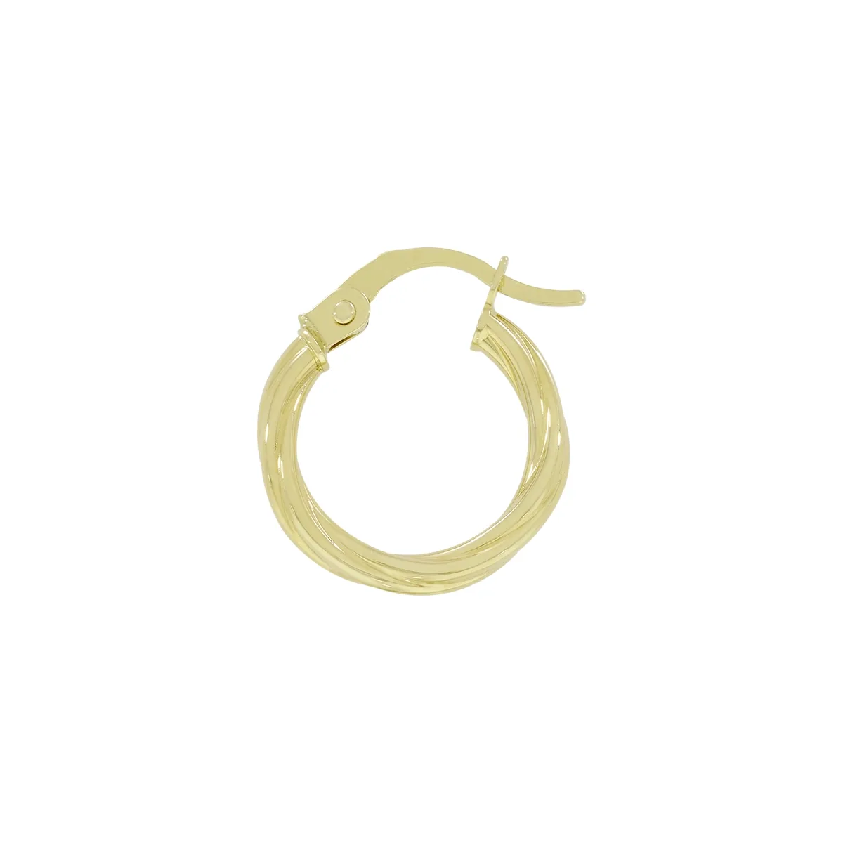 Candongas en oro amarillo de 18 Kilates, Melcocha, 2 mm. de ancho