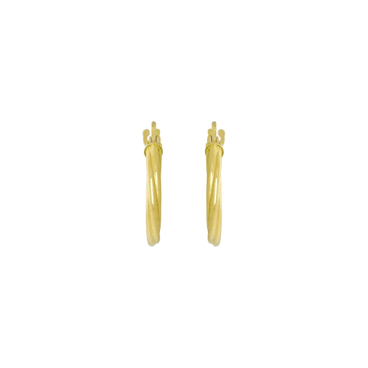 Candongas oro tono amarillo 18k, oro tono amarillo 18k, liso, 12.00 mm de ancho