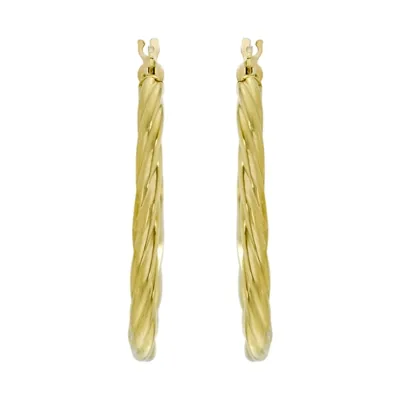 Candongas en oro amarillo de 18 Kilates, Melcocha, 3 mm. de ancho