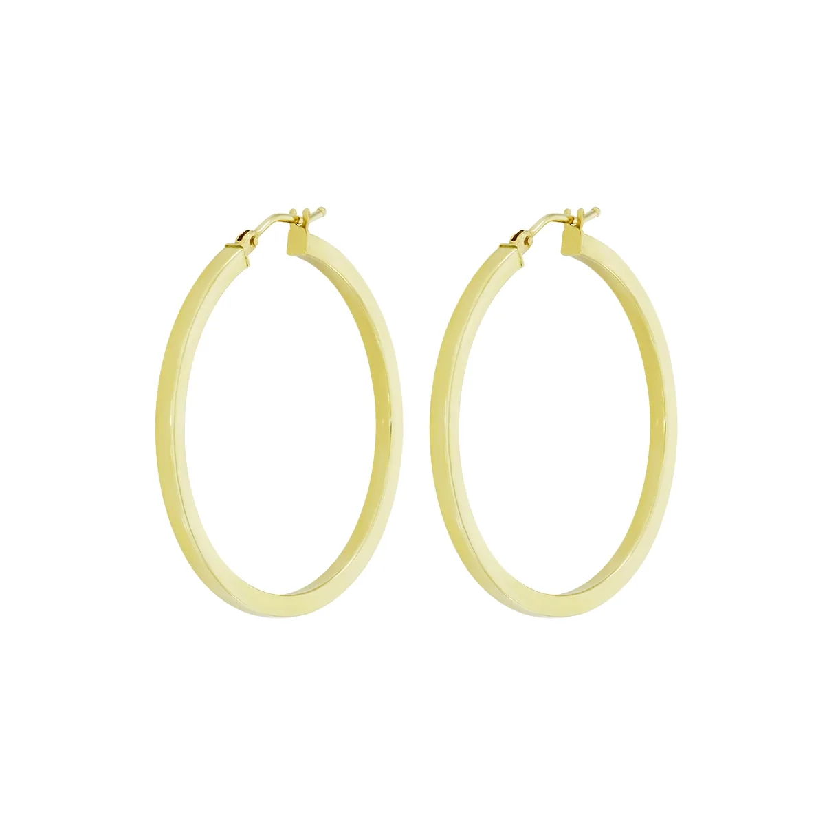 Candongas en oro amarillo de 18 Kilates, Plana, 2 mm. de ancho