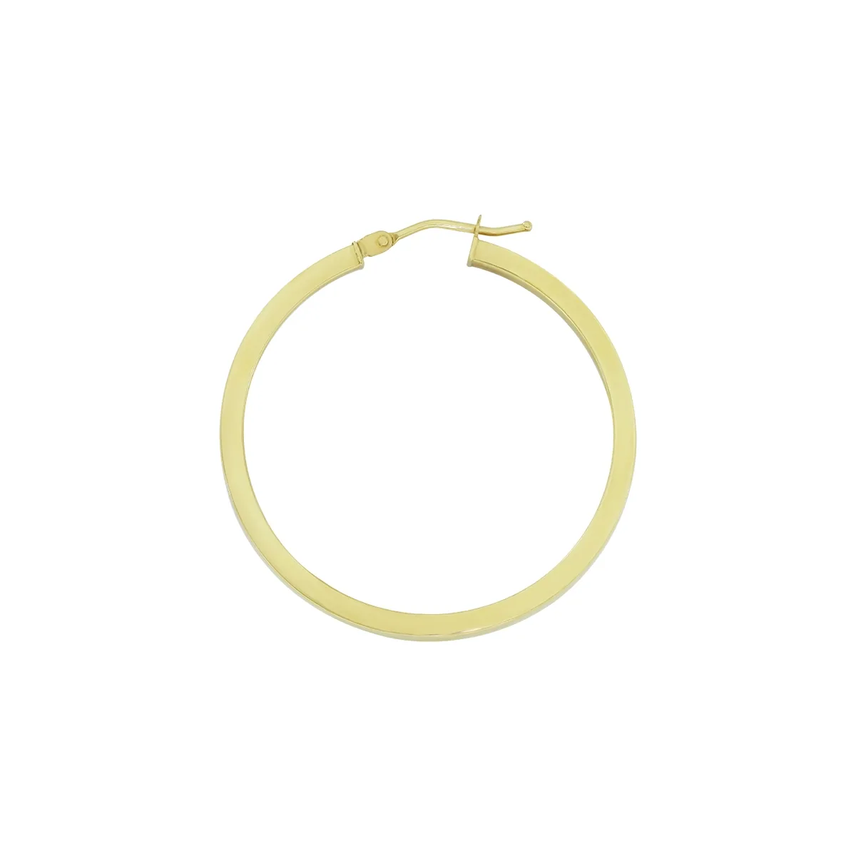 Candongas en oro amarillo de 18 Kilates, Plana, 2 mm. de ancho