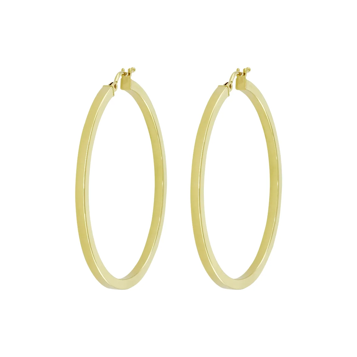 Candongas en oro amarillo de 18 Kilates, Plana, 2 mm. de ancho