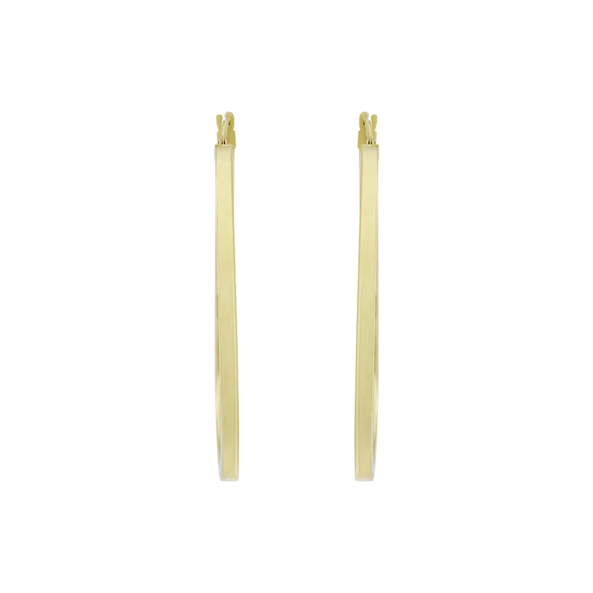 Candongas en oro amarillo de 18 Kilates, Plana, 2 mm. de ancho