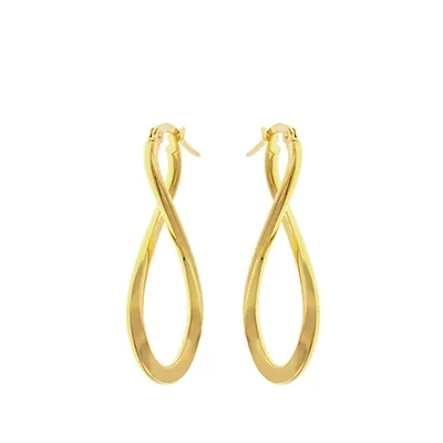 Candongas en oro amarillo de 18 Kilates, Plana, 2 mm. de ancho