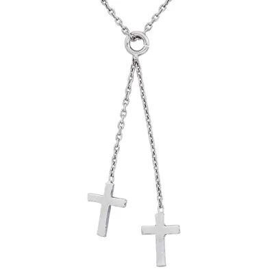 Gargantilla en plata Ley 925, Cruz, 41 cm. de largo, 1 mm. de ancho, de la coleccion Sueños