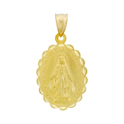 Medalla de la Virgen Milagrosa en oro amarillo de 18 Kilates con visos satinado