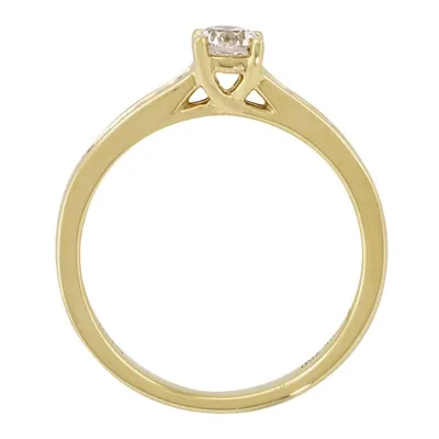 Anillo de compromiso con diamante central redondo GIA de 0.30ct y decoración en diamantes, oro tono amarillo 18k