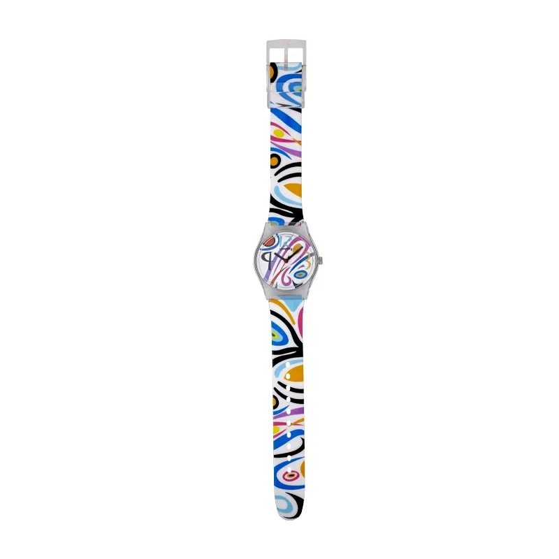 Reloj Reloj university analogo, para Mujer niña, tablero redondo color blanco, estilo arabigos, pulso plastico color blanco